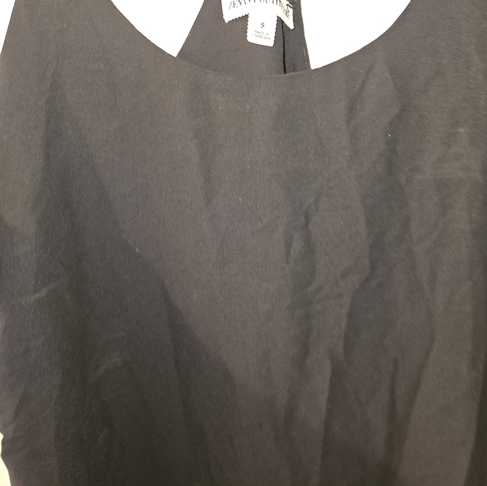 Zenana Outfitters Womans Sheer Black Sleeveless Blouse Size S - Picture 10 of 11